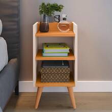 Compacta Max Bedside Table With Niche And Cell Phone Holder - Beige - View 3