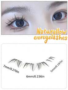 80 piezas de pestañas postizas naturales para parte inferior de los ojos, aspecto natural, adecuadas para principiantes, rizo C, color negro, tallo transparente y suave, pelaje de visón falso - C - Ver 4