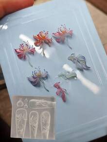 3D莲花锦鲤美甲装饰模具，美甲用品，美甲工具，美甲艺术工具，返校季，美甲，美甲贴片工具 - 無色 - 查看 3