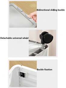 1pc Foldable Book Box With Wheels, Storage Box For Student Classrooms, Trolley Organizer Box For Dormitories, Book And Miscellaneous Storage Box