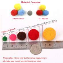 High-Elastic 3cm Fluffy Pompoms Balls 30mm Soft Pom Poms For Hobby Supplies And DIY Creative Arts Crafts Party Making Decoration 21pcs (20g) - Multicolor - View 3