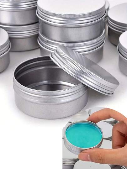 1/3/5pcs(5ml-100ml) Portable Aluminum Storage Tins With Lids - Durable Metal Containers, Leak-Proof, Reusable Screw-Top Jars, No Formaldehyde, For Cosmetics, Skincare, Lip Balm, Creams - Compact Portable Beauty Storage, Pills, Beads, Spices And Small Items - Assorted Sizes Round Containers,Makeup,Cheap,Room Decor,Vanity,Travel,Bedroom,Makeup Accessories,Cheap,Stocking Stuffers,Makeup,Makeup Tools,Cheap Stuff,Gifts,Gifts For Women,Christmas Gifts
