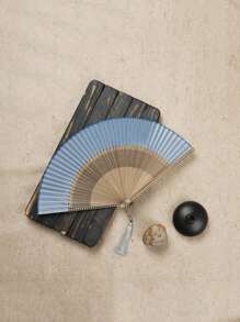 1pc Foldable Fan Hand Held Fan With Tassel For Outdoor Travel Dancing Performance Cheongsam Dressing Accessories Photo-Taking Props