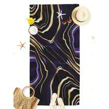 1pc Marble Pattern Digital Printed Beach Towel - Multicolor - View 3