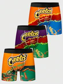 3pcs Snack Pattern Digital Print Men's Comfortable Loose Boxer Briefs - Multicolor - View 2