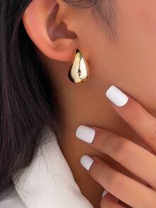 LADYCOCO 3 Pairs Elegant & Unique Gold, Black, Silver Water Drop Earrings Set, Suitable For Women's Daily Wear, Dates, Parties - 3 Color Set - View 3