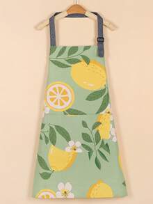 1pc Adjustable Kitchen Cooking Apron With Large Pocket, Unisex Baking Chef Apron - Multicolor - View 11