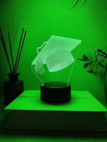1個個性化畢業3D幻象夜燈，可變換RGB顏色，高中與大學畢業派對裝飾，畢業帽設計，畢業紀念品，壓克力夜燈房飾 - 彩色 - 查看 5