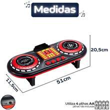 ATENTU Teclado Piano Musical Infantil Simulador Mesa DJ Brinquedo com Luz e Som - Preto - Visão 3