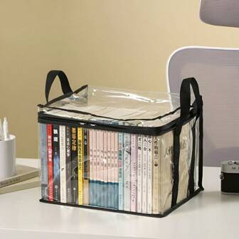 1 pezzo borsa portaoggetti per libri di grande capacità - portatile, trasparente, borsa casual con design semplice per una facile organizzazione, per il ritorno a scuola, per forniture scolastiche