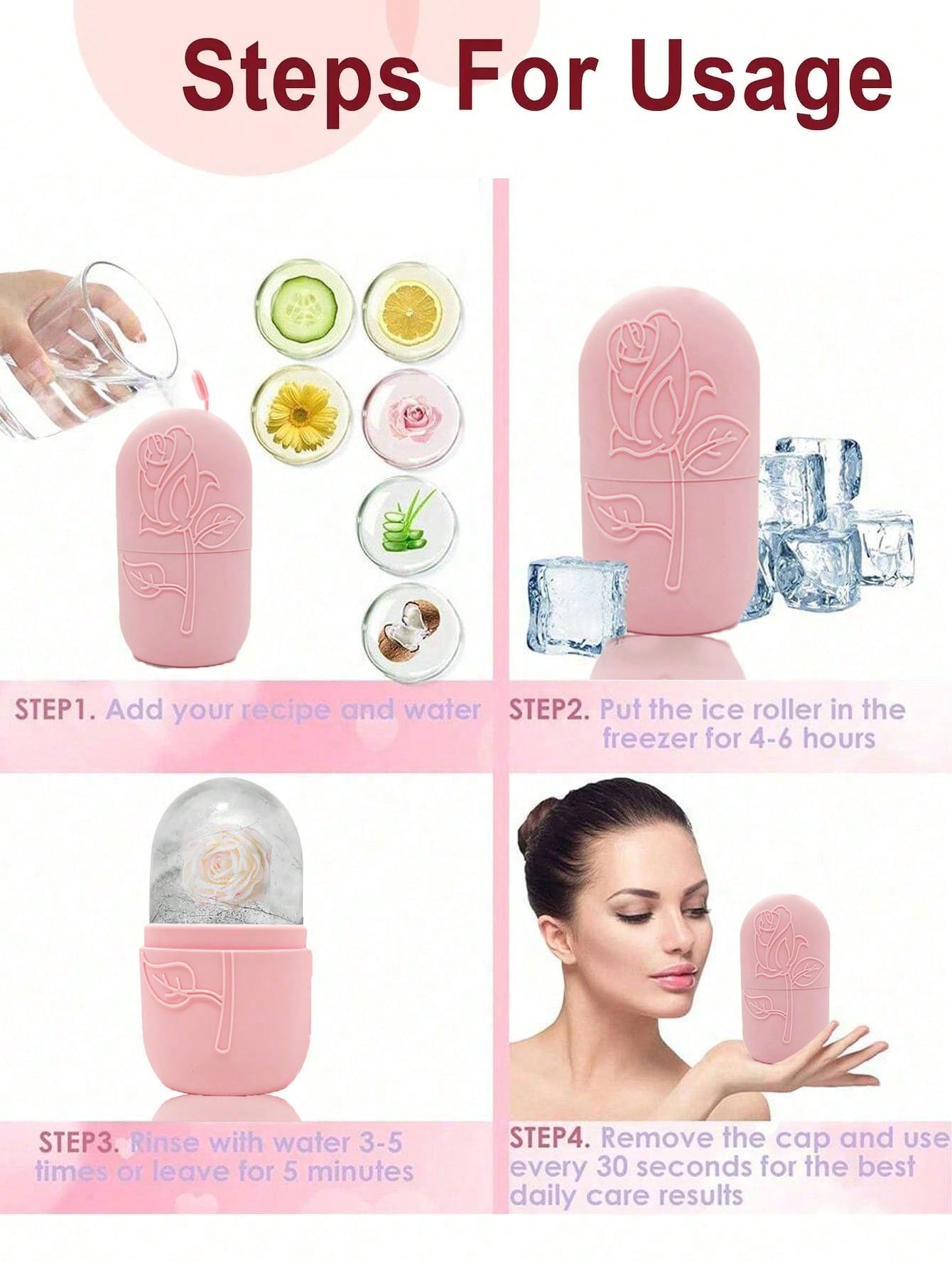 مجموعة أدوات تدليك الوجه بالثلج المكونة من 3 قطع -...