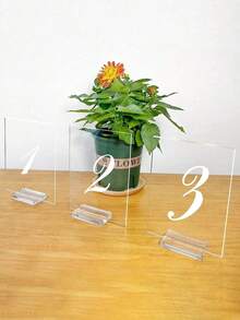 亚克力签名桌座位卡布置透明卡槽底座明信片婚卡架桌号牌架，透明亚克力卡槽底座明信片卡架婚卡架桌号牌桌卡展示架。