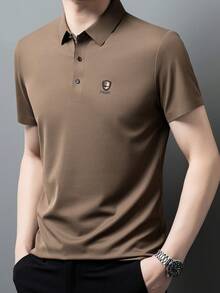 Áo thun polo tay ngắn mùa hè làm mát liền mạch cho nam, trang phục công sở nhẹ nhàng, trang trọng - Cà phê nâu - Xem 5
