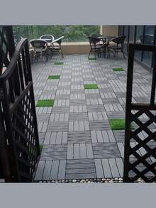 4 Pieces Outdoor Garden Imitation Wood Flooring, Plastic Interlocking Deck Tiles, Bathroom Rugs, Outdoor Rugs Weatherproof, Bedroom Balcony Terrace Assembled Flooring, Outdoor Patio Decoration, Easy To Splice, All-Weather Non-Slip And Wear-Resistant, Suitable For Pool Deck, Outdoor, Balcony, Patio, Garden, Made Of Corrosion-Resistant Imitation Wood Tiles, Permanent Non-Slip Grip. - Multicolor - View 13
