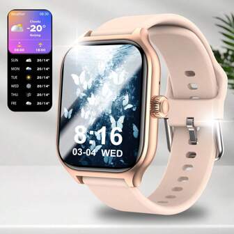 1pc Women's Silicone Band Smart Watch With 2.01 Inch TFT HD Touchscreen, Call & Message Reminder, Suitable For Android And IOS, Can Be Used Daily