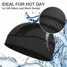 1pc Skull Cap,Helmet Lined Brimless Hat,Cool Mesh Riding Running Hat For Men Women,Fits Under Helmet,Riding Beanie Helmet Liner Lined,Outdoor Casual Quick Dry Hat - Multicolor - View 5