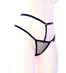 Tanga hilo dental argolla frontal cruzado Tan004X red negroCasual-CómodoCasual-DeportivoBonito-InocentePoliésterCruzadoTanga de hilo dentaltodas las temporadas - Negro red - Ver 5