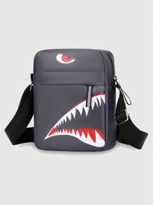 Men's Shoulder Bag INS Messenger Bag Crossbody Bags Polyester Cartoon Casual With Shark Graphic Side Bag Sling Bag Vacation School Holiday Sport Lightweight Gift Teenagers Freshmen Thanksgiving Purse Bag Tote Bag Bum Bag Belt Bag Rider Bag