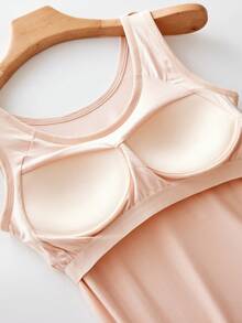 3 件套女士瑜伽外套吊带背心带文胸，Modol 面料圆领防闪烁运动休闲背心，健身 - 彩色 - 查看 6