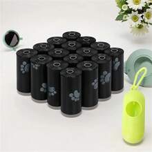 Thickened Scented Dog Poop Bags - Leak-Proof, Odor-Proof, Pet Waste Bags, Non-Polluting For Easy Indoor And Outdoor Cleaning - Black - View 1