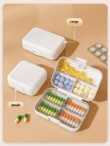 1 个 7 隔层便携式旅行迷你药盒，防水防潮药丸储存容器，适合储存药物、戒指和其他小物品