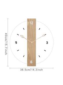 1 Pieza, Reloj de pared de acrílico transparente, reloj de pared con puntero de grano de madera moderna y hoja, diseño personalizado, mecanismo de reloj silencioso sin sonido de tic tac, adecuado para sala de estar, dormitorio, decoración del hogar, cocina, decoración de oficina. Un regalo de vacaciones para amigos. Reloj de pared
