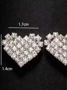 2 Peças Conjunto Elegante e Luxuoso Adesivo de Strass em Formato de Coração Para Umbigo, Cobertura de Mamilo Sexy de Strass, Joia de Decote, Adequado Para Encontros