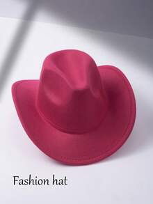 1pc Unisex Western Style Cowboy Hat - Fashionable Curled Brim, Durable Felt, Ideal Gift For Styling Occasions And Parties - A - View 14