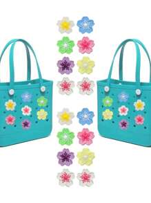 16pcs/8pcs/4pcs/1pc 7-Color Begonia Flower DIY Bag Decor, Bag Accessories, Begonia Flower Decor