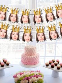 7/14/21pc Customized Facial Photo Birthday Banner, Personalized Customize Digital Birthday Party Banner, Customized Birthday Banner, 21 Years Old, 30 Years Old, 40 Years Old, 50 Years Old Birthday Custom Party Decoration Fun Banner