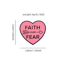 Broche esmaltado con el lema "LA FE sobre el MIEDO", nuevo estilo 2025, adorno decorativo para solapa, bolso, joyería y regalos - Rosa - Ver 2