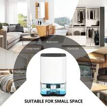 Portable Dehumidifier - 30 OZ Water Tank, Auto-Off, Ideal For Room, Bathroom, Bedroom, RV, Closet - Compact Home Dehumidifier For Spaces Up To 500 Sq.Ft, With 7 Colors LED Light