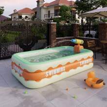 Inflatable Swimming Pool, Various Size Foldable Circular Pools, Thicker PVC Outdoor Inflatable Pools, Slides & Play Pool For Water Fun, Beach Essentials, Beach Accessories, Pool Float