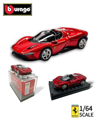  Bburago 1:64 Rojo SP3 Modelo de carreras deportivo Coche de metal fundido a troquel - Funda antipolvo de regalo para el modelo de coche