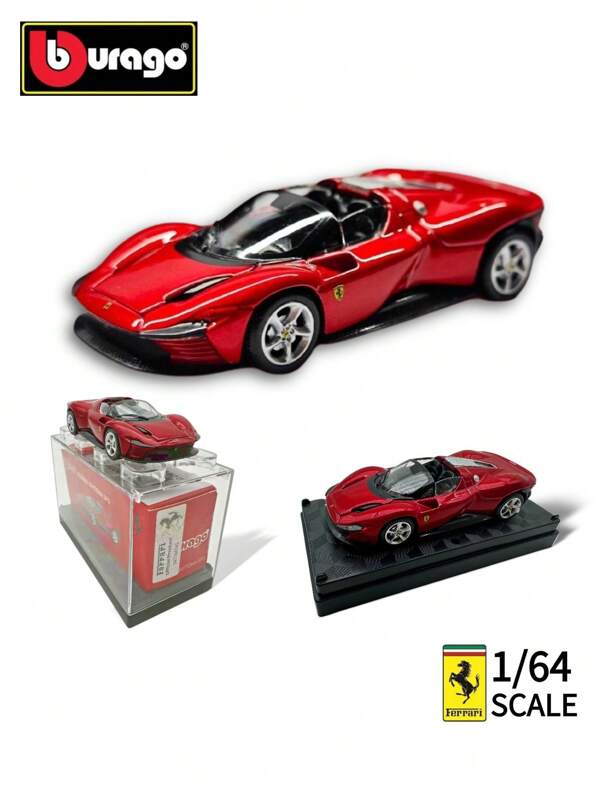 Burago Bburago 1:64 Red SP3 Racing Sports Model Diecast Metal Car - Capa de proteção contra poeira para modelo de carro grátis