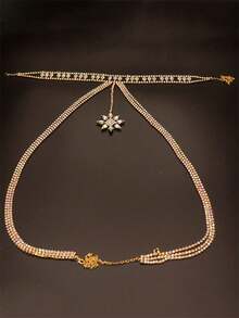 Women's Luxury Crystal Beaded Bodychains, Fringe Rhinestone Bralette Bikini Accessory, Intimate Apparel - AB - View 3