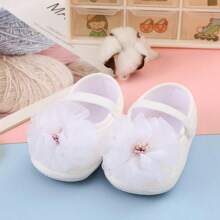 1Pair New Baby Shoes Soft First Walkers Girl Sweet Flower Shallow Princess Style Shoes Crib Floor Walking Shoes 0-12M