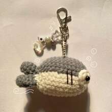 1 pieza Lindo llavero de animal marino de punto estilo Y2K, regalo para el mejor amigo