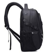 Neutral Stylish Travel Backpack, Modern Commuter Laptop Bag, Wear-Resistant Waterproof Large Capacity Multi-Pocket Student Backpack - Black - View 4