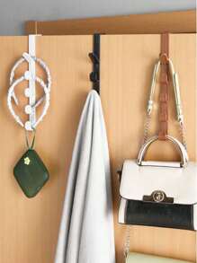 Bedroom Door Hanger, Clothes Hanging Rack, Over The DoorPlastic Home Storage, Organization Hooks, Purse Holder For Bags Rails, Door Hooks No-Drill Wall Hanging Coat Rack Gods On The Door, Hanging Bracket Wall Hanging Sub Strong Non-Marking Clothes Cap Coat Hooks, Hangers Wall Hanging Shelves Hat Storage Artifacts Bathroom Decor Summer