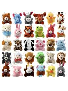Juego de 5/10/20 piezas al azar de mini juguetes de peluche de animales, adornos de llavero de animales lindos para adultos, relleno de bolsas de regalo, premios de carnaval, animales de peluche a granel para obsequios de fiesta, Navidad, obsequios de fiesta para niños, animales de peluche, animales de peluche