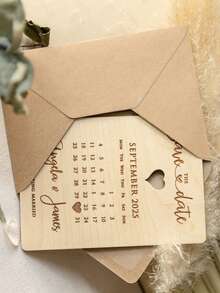 Custom Wedding Wooden Invitations, Personalized Wedding Invitation Cards. Wedding Invitations, Wedding Invitation Cards, Wooden Wedding Invitations, Wedding Wooden Signs, And Customizable Wedding Invitation Cards With Names, Dates, And Locations - Multicolor - View 6