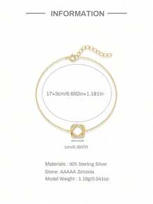 1Pc Love Stackable Bracelet For Women | 925 Sterling Silver Hypoallergenic Multi-Chain Jewelry | Adjustable Hand Chain For Daily Wear | Mother's Day Jewelry Gift For Her - Gold - View 10