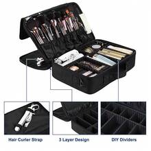 Extra Large Make Up Vanity Case Storage Box Organizer Cosmetic Travel Beauty Bag UK - Black - View 8