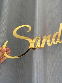 1pc, Custom Brand Logo (Natural Wood Color For Wood Material, Other Colors For Acrylic Material), Elegant Letter Decoration, Seven Colors To Choose From, High-Quality Acrylic Material, 2D Flat, Party, Birthday, Living Room, Bedroom, Nursery And New House Party Birthday Party Decoration, No Electricity Required, Room Decoration, Autumn Home Refresh, Scandinavian Cozy Home,Home Harmony