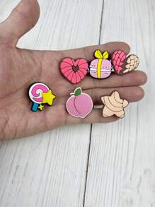 12pcs/Set Ice Cream & Candy Cartoon Pattern Decorative Accessories For Sandals/Slippers, DIY Combination, Suitable For Dessert Lovers, Birthday/Holiday Gifts