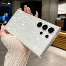 适用于三星 Galaxy S25 S24 S23 S22 S21 S20 Ultra Plus FE S25 Edge 的手机壳，闪亮珠光纹理，也适用于 A16 A26 A36 A56 A55 A35 A15 S9 S10 Plus S10E，以及 16 15 14 13 12 11 Pro Max Pro Plus 系列 16e，国际版，非国内版。 - 白色 - 查看 3