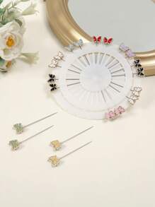 20 piezas de Broches elegantes de estilo francés para pañuelos, Clips multicolor para pañuelos, Alfileres de barra para uso diario
