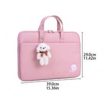 Deli 商务公文包，14 英寸大容量笔记本电脑包，采用可爱卡通娃娃设计，时尚工作包，适合办公室和旅行，粉色、蓝色