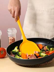 1 件长柄硅胶刮刀，一体式无缝烹饪用具，耐热，不粘，易于清洁且可用洗碗机清洗，适用于烹饪、烘焙、翻鸡蛋、煎饼、汉堡 - 彩色 - 查看 7